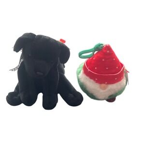 Ty Beanie Babies Vintage 1998 Luke Black Lab Dog‎ and Topsy Gnome Clip Plush Lot